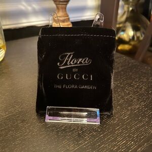 Gucci Flora Makeup Mirror with Black Velvet Duster and Retail Bag -AUTHENTIC-